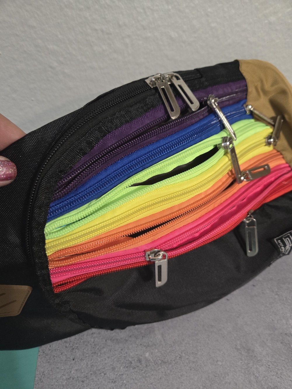 Rainbow Colored Sling Backpack - Picture 2 of 8